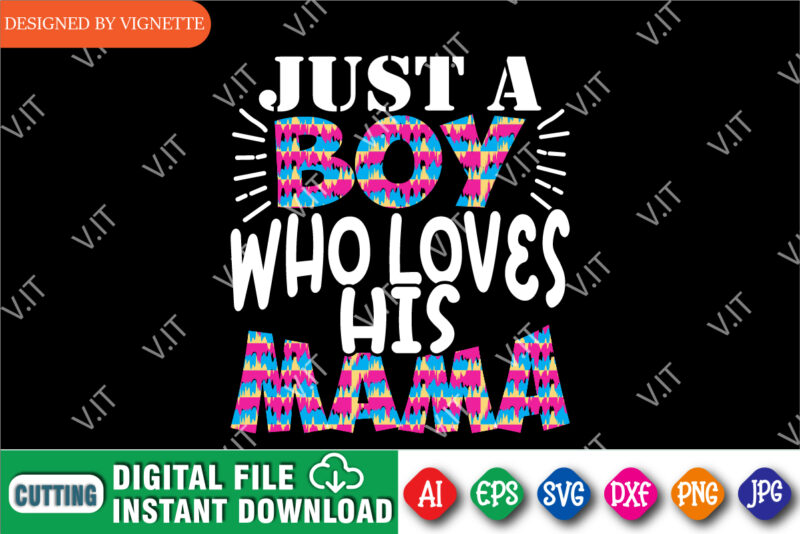 Just A Boy Who Loves His Mama Shirt SVG, Mother’s Day Shirt, Boy Shirt, Mama Shirt, Mom Shirt SVG, Mother’s Day Shirt Template