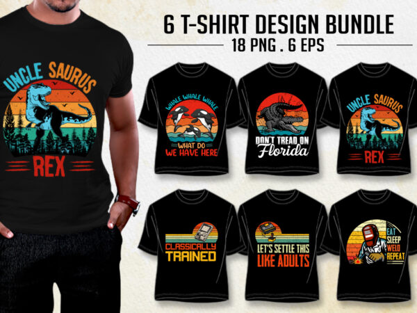 Vintage retro sunset t-shirt design bundle