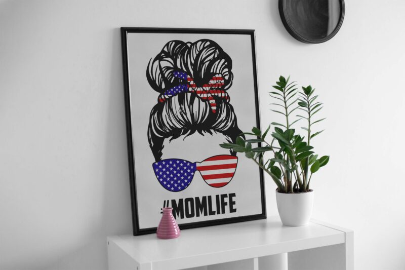 American Flag Momlife Tshirt Design