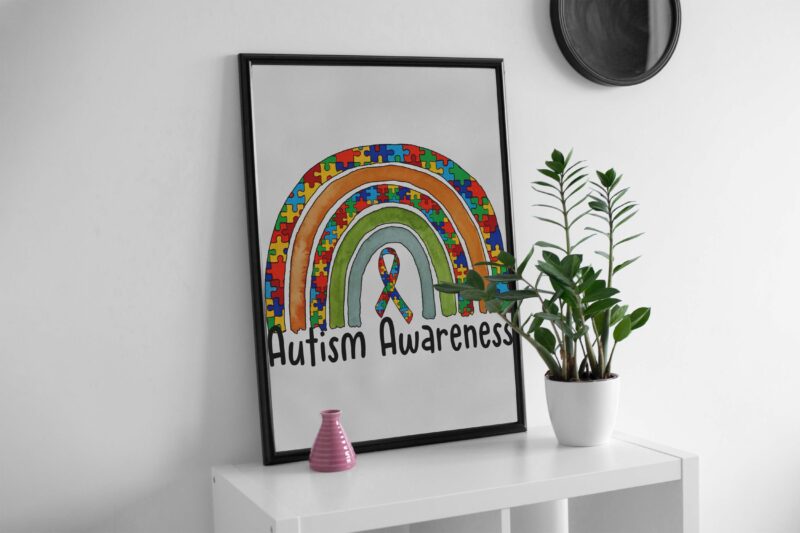 Rainbow Autism Awareness Tshirt Design