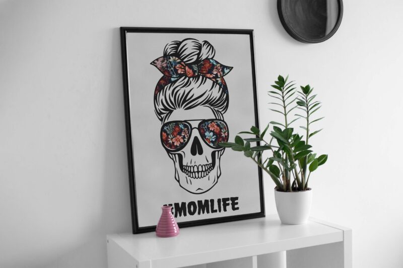 Skull Momlife Tshirt Design