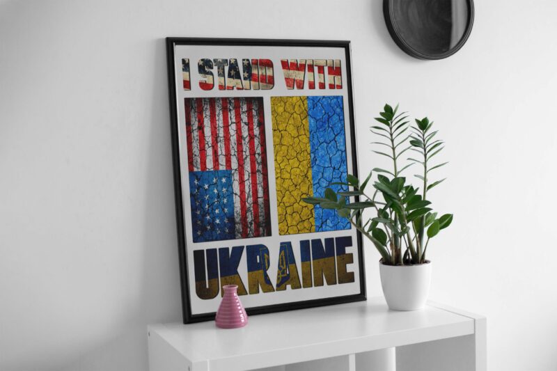 American Ukraine Flag Tshirt Design