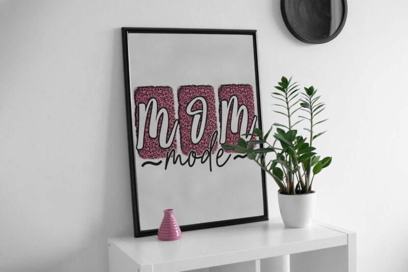 Pink Leopard Mom Mode Tshirt Design