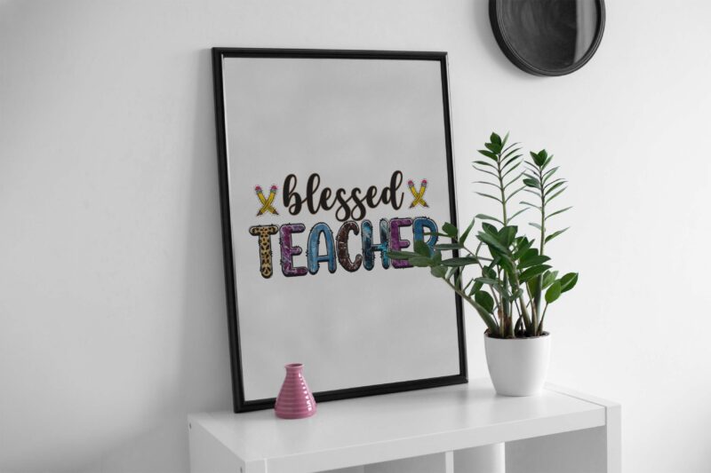 Leopard Blessed Teacher Tshirt Design