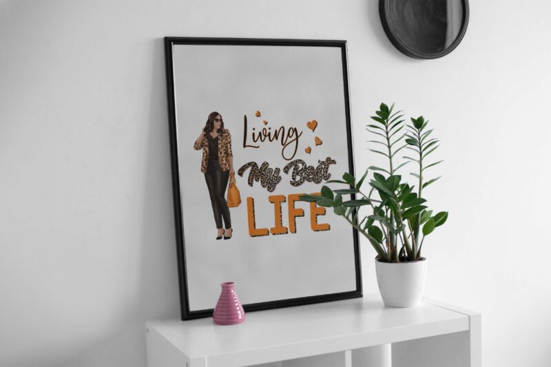 Orange Living My Best Life Tshirt Design