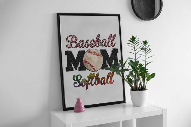 Baseball Mom Softball Tshirt Design