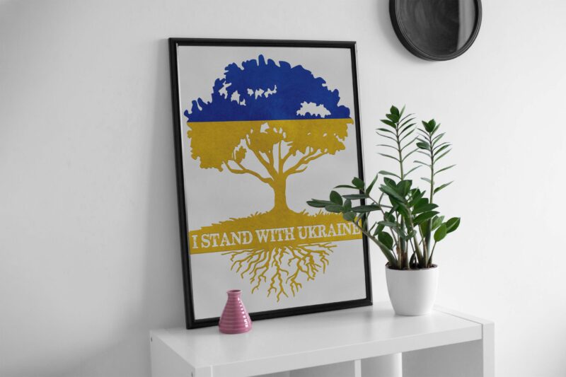 I Stand With Ukraine Tree Tshirt Design