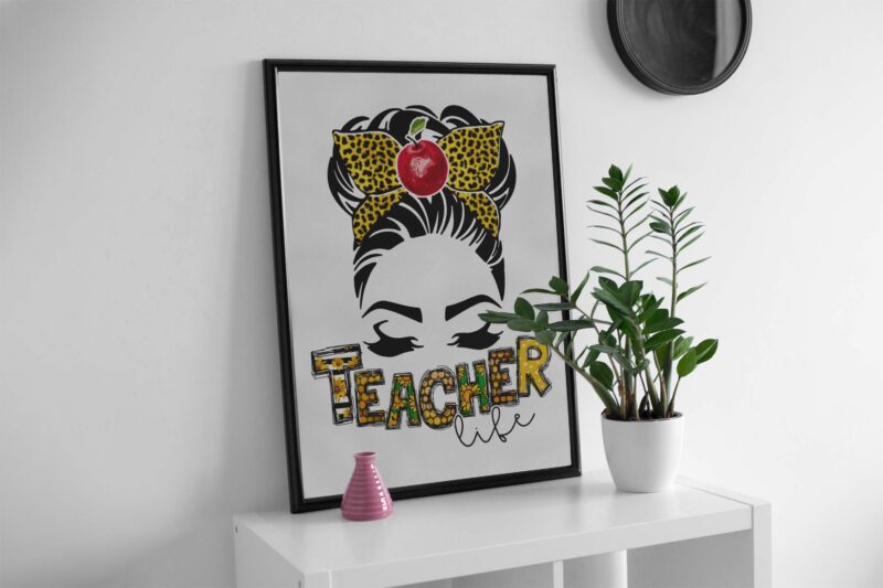 Teacher Life Apple Headband Tshirt Design