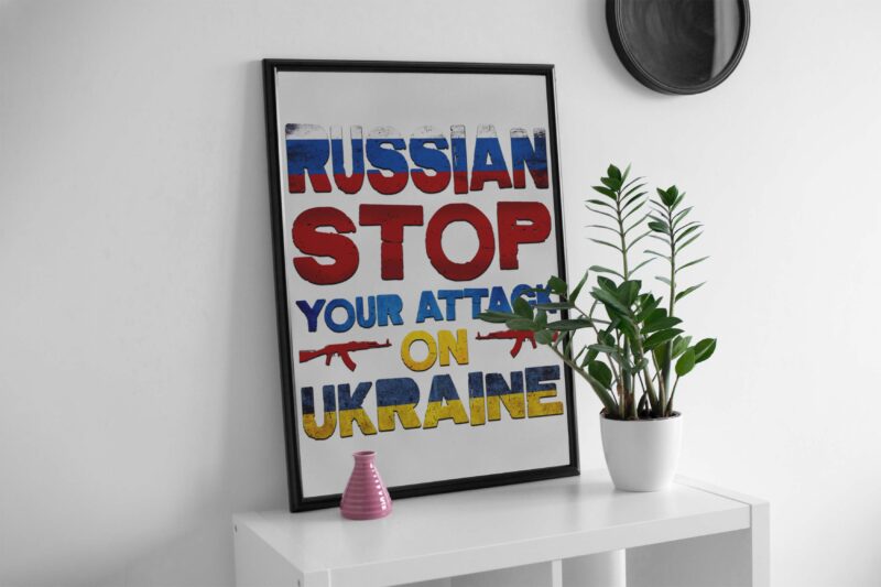 Russian Stop Yur Attack On Ukraine Tshirt Design