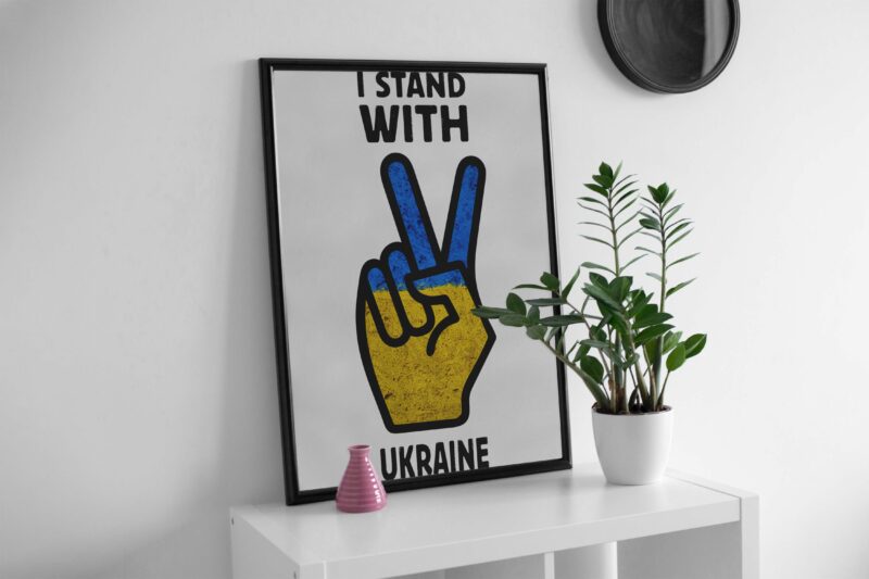 I Stand With Ukraine Hand Tshirt Design