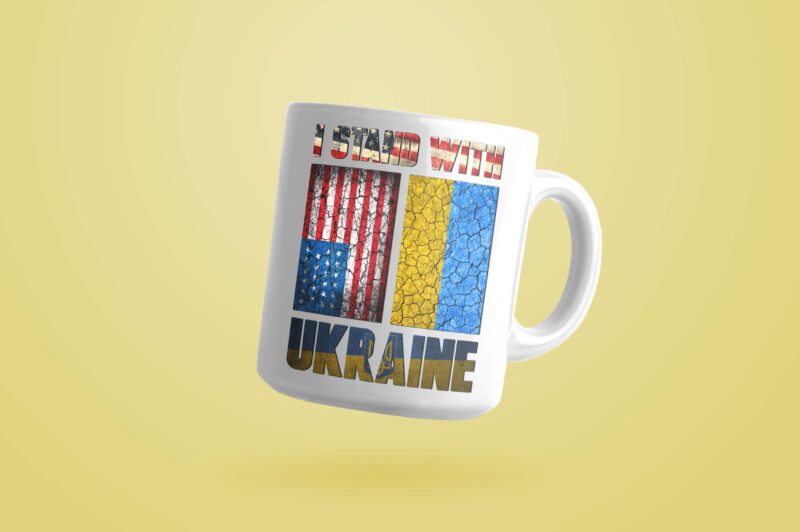 American Ukraine Flag Tshirt Design