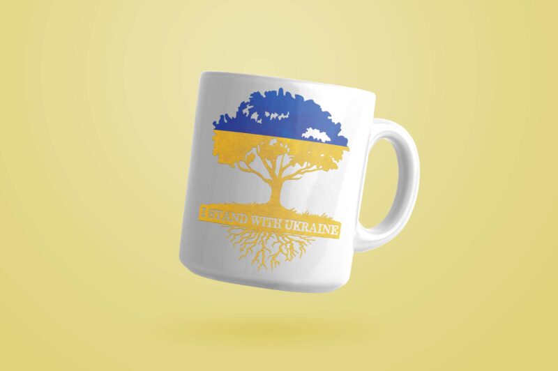 I Stand With Ukraine Tree Tshirt Design