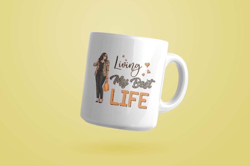 Orange Living My Best Life Tshirt Design