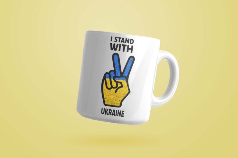 I Stand With Ukraine Hand Tshirt Design