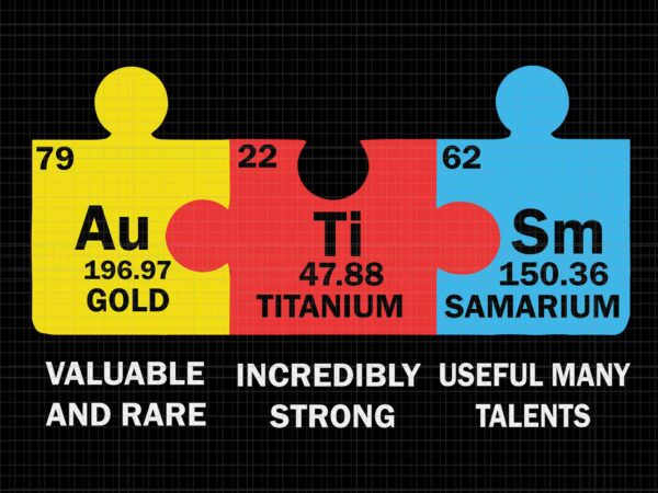 Autism elements periodic table awareness asd svg, autism svg, funny autism t shirt vector