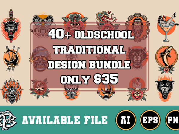 40 + oldschool traditional design bundle