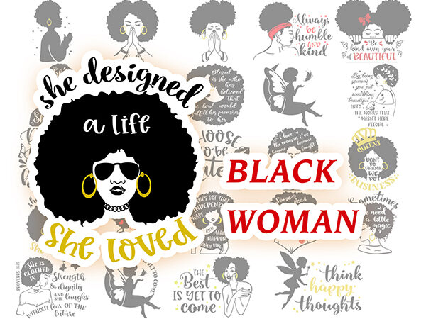 Praying Afro Woman Black Silhouette' Women's T-Shirt