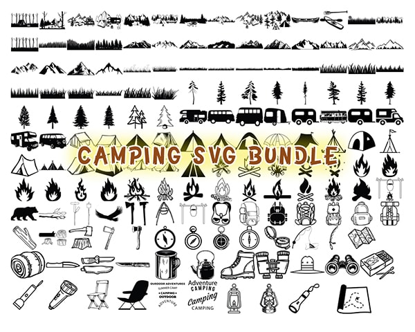 CAMPING SVG Bundle, CAMPING Clipart, Camping Svg cut files for Cricut, Camp Life Svg, Camper Svg