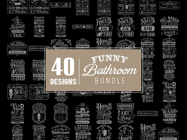 40 svg designs funny bathroom bundle, svg , svg bundle