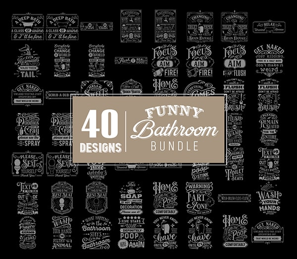 40 SVG designs Funny Bathroom Bundle, SVG , SVG Bundle