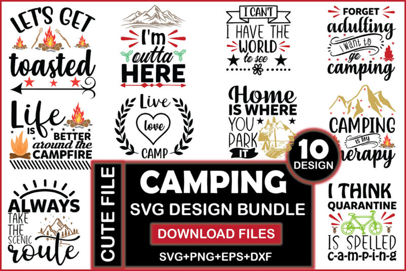 camping svg design bundle