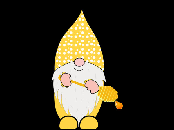 Summer gnome with honey spoon t shirt template vector