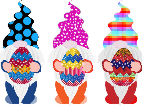 Happy easter egg with gnomes design