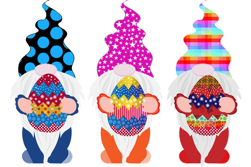 Happy Easter Egg With Gnomes Design