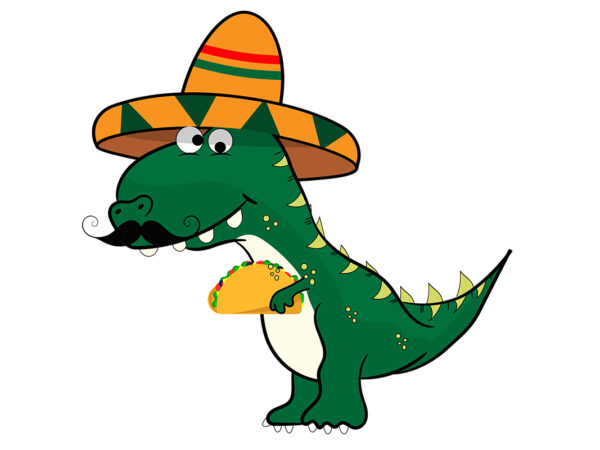 Dinosaur cinco de mayo t shirt vector illustration