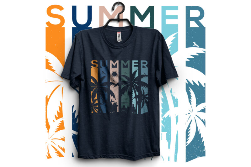 Summer beach t-shirt design vintage