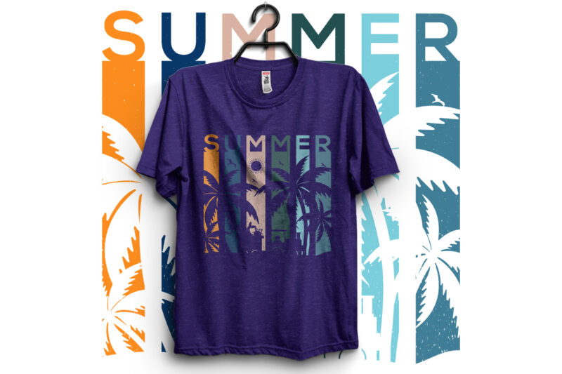 Summer beach t-shirt design vintage