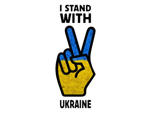 I stand with ukraine hand tshirt design