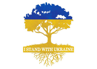 I Stand With Ukraine Tree Tshirt Design