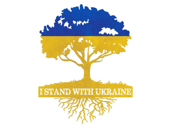 I stand with ukraine tree tshirt design