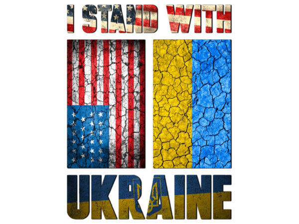 American ukraine flag tshirt design