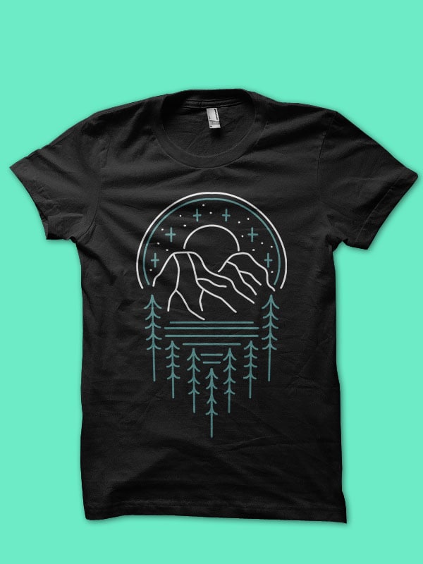 mountain calling summer monoline design - Buy t-shirt designs