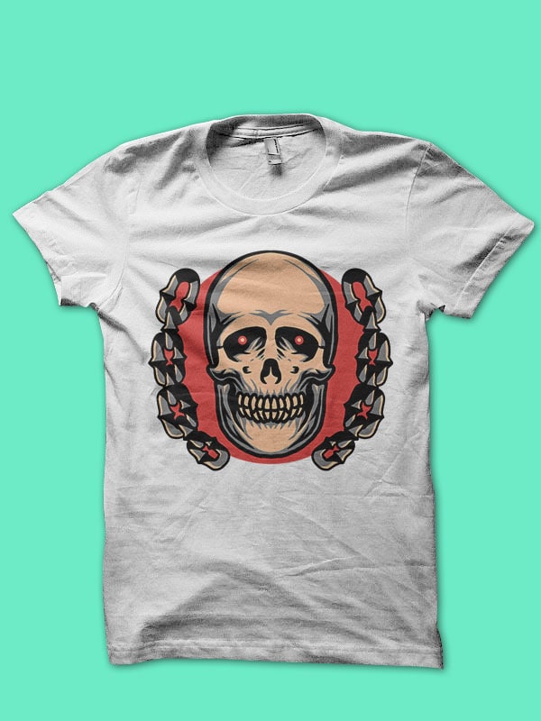skull and chains oldschool - Buy t-shirt designs