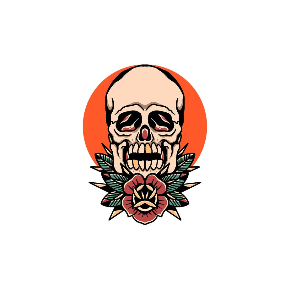 skull and rose tattoo - Buy t-shirt designs