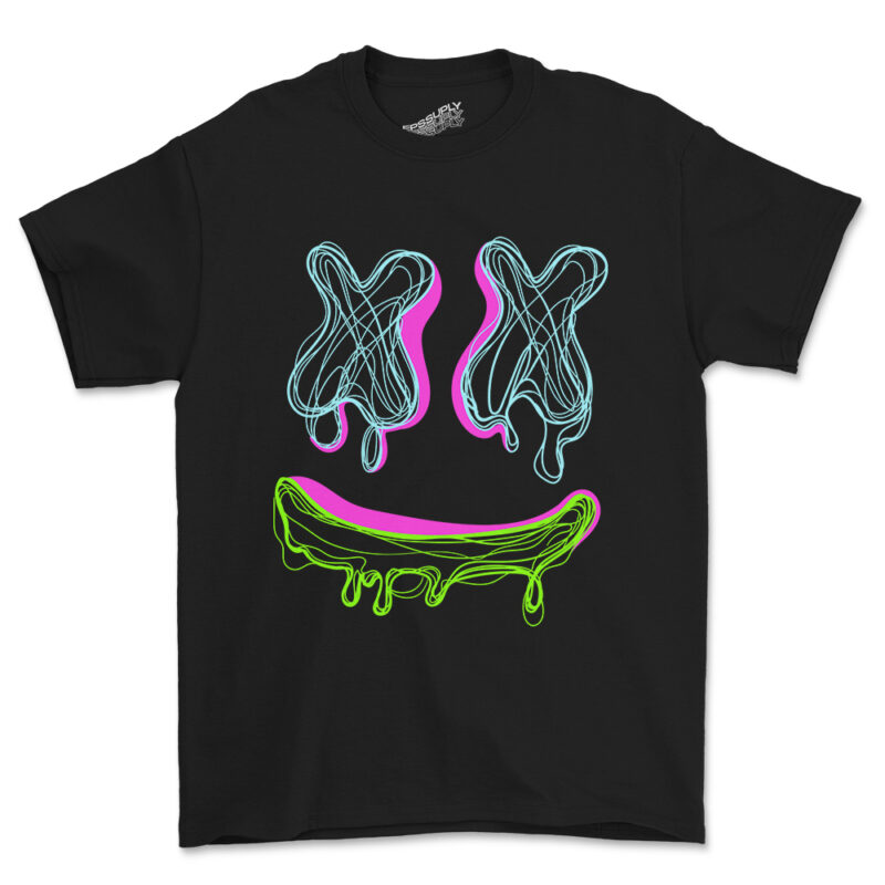 Smile neon Lining drawing, Urban streetwear design - Buy t-shirt designs