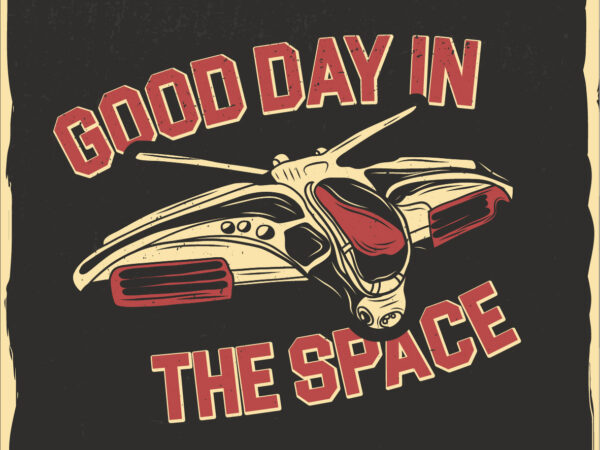 Space shuttle in the space t-shirt design