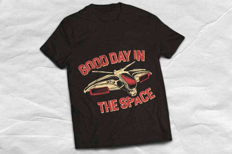 Space shuttle in the space t-shirt design