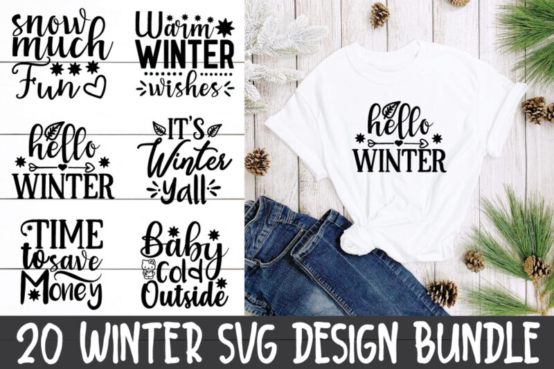 Winter SVG Design bundle for sale!