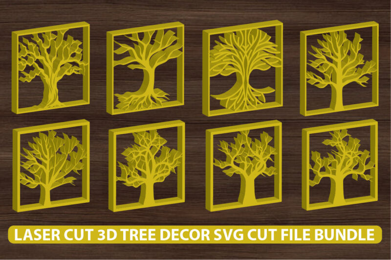 Laser Cut 3d Tree Decor Svg Cut File Bundle