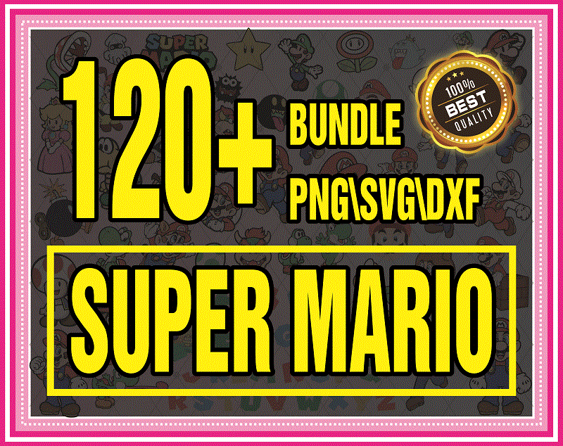 120+ Super Mario SVG PNG DXF Bundle, Super Mario Svg, Super Mario Alphabet, Peach Princess, Koopa Troopa, Goomba Svg, Super Mario World Svg 926322408