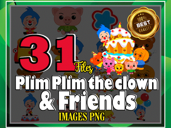 Bundle 31 plim plim the clown and friends, images png, clipart, plim plim cartoon characters png, transparent background, instant download 971509863 t shirt template