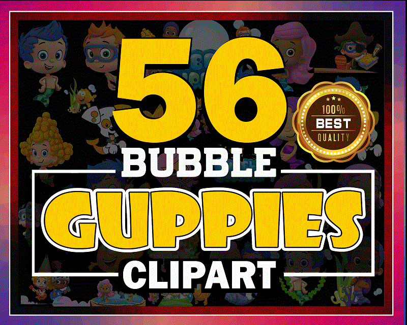 56 Bubble Guppies ClipArt- PNG Images 300dpi Digital, Clip Art, Instant Download, Graphics Transparent Background Scrapbook 980321641