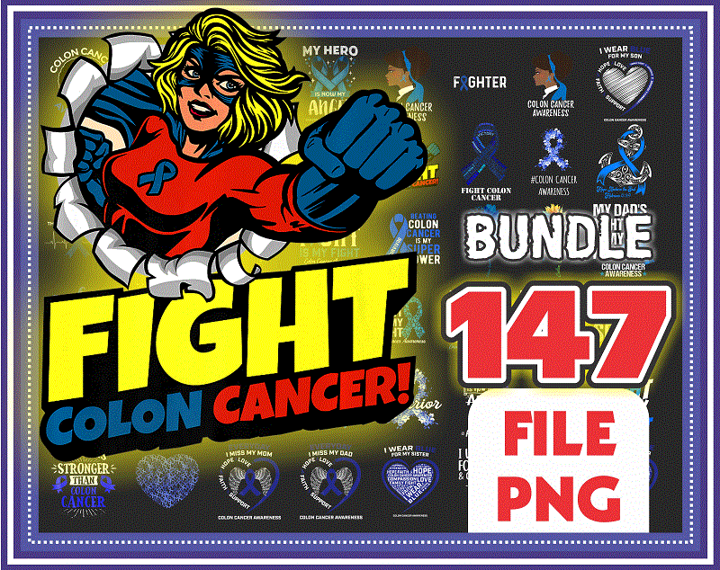 Bundle 147 Fight Colon Cancer Awareness PNG, Faith Colon Cancer Sunflower, Colorectal Cancer PNG, I Wear Blue For Png, Digital Download 981605542