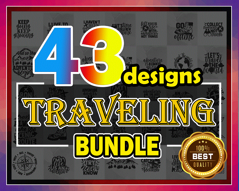 43 Traveling SVG Bundle Designs, Adventure SVG Cut Files, Commercial Use, Instant Download, Printable vector, Adventure SVG, Traveling Shirt 992901892