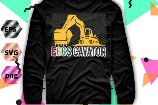 Kids eggscavator funny excavator egg hunting boys happy easter t-shirt design svg, kids eggscavator, funny, excavator, egg hunting, boys, happy easter, t-shirt design vector