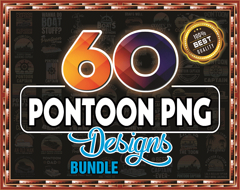 Combo 60 Pontoon PNG – Pontoon Life, Boating, Boat life PNG – Pontoon Retro Design PNG 1005968659